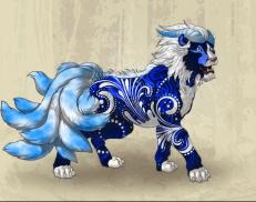 A custom Lion puma named 'BlueBerry Jawbreaker'