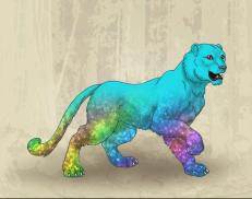 A custom Tiger puma named 'Rainbow'