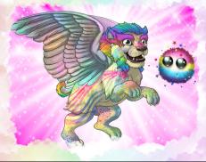 A custom Wushi puma named 'Rainbow Bright'