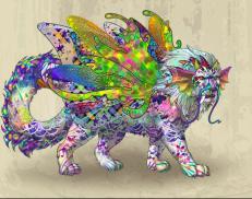 A custom Snow Leopard puma named 'Chaos Reigns &trade; ☢ ❧ ✺'