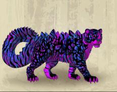 A custom Snow Leopard puma named 'Blacklight Dino'
