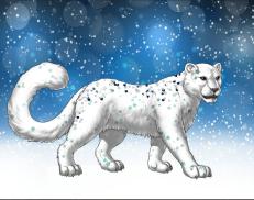 A custom Snow Leopard puma named 'Stars & Hearts!'
