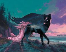 A custom Serval puma named 'Pemaquid of Haunted Train Travels'