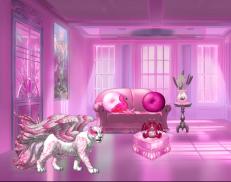 A custom Snow Leopard puma named 'Blush Bouquet&trade; ❦ ✈&cong;'