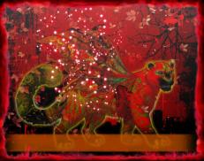 A custom Snow Leopard puma named 'Royal Pumpkin(Red)'