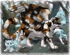 A custom Snow Leopard puma named '***Calico* Fuzzy Patches'