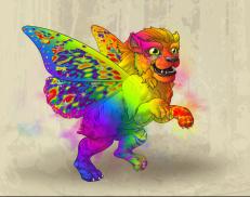 A custom Wushi puma named 'Technicolor Tigress &trade; ✷'