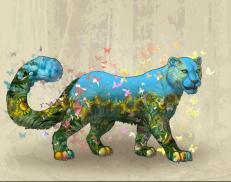 A custom Snow Leopard puma named 'Spring Flowers &trade;'